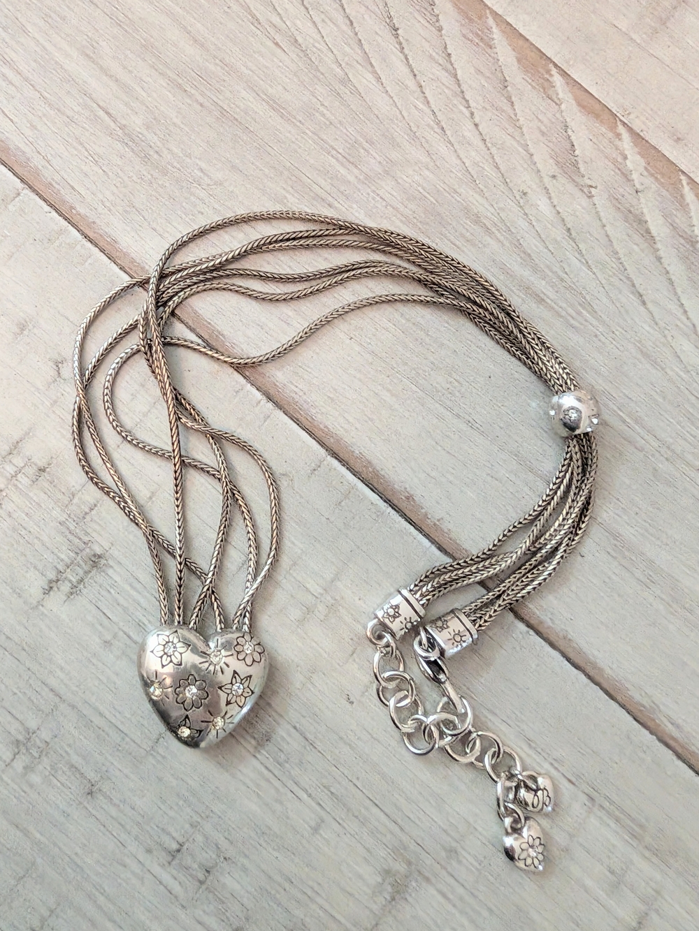 vintage Brighton Sparkling Heart multi-strand heart necklace